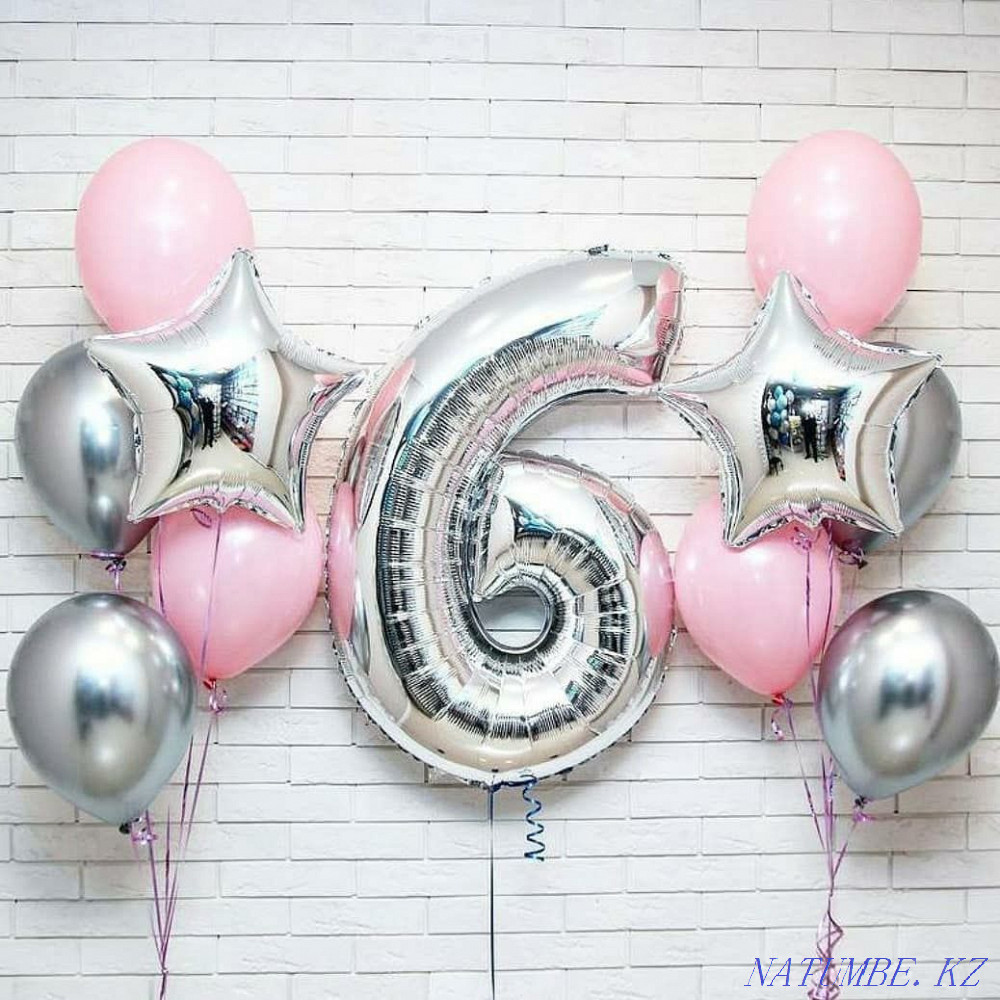 Balloons delivery around the clock! figure + 5 helium balloons = 4500, number + 10 = 6500 Almaty - photo 4