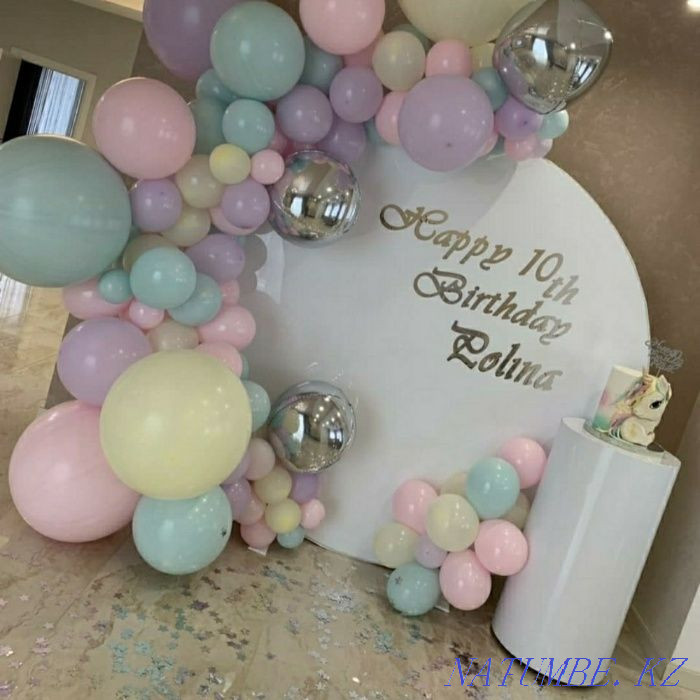 Photo zone. Decoration with balloons, flowers, PVC. Banner. Almaty - photo 8