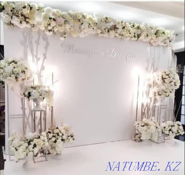 Wedding decoration, Photo zone, Banner, Presidium of young people, etc. Astana - photo 1