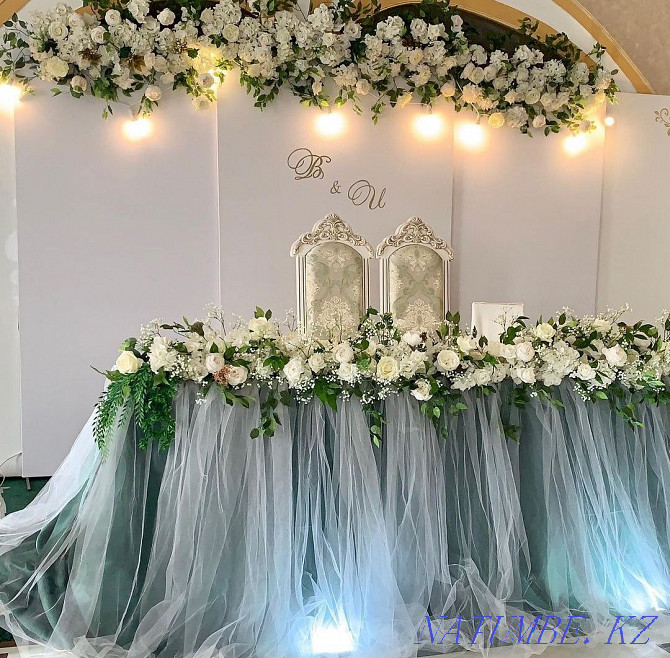 Оформление свадеб, Фотозона, Баннер, Президиум молодых и тд Астана - изображение 3