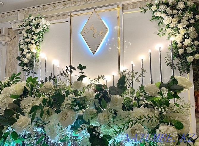 Оформление свадеб, Фотозона, Баннер, Президиум молодых и тд Астана - изображение 8