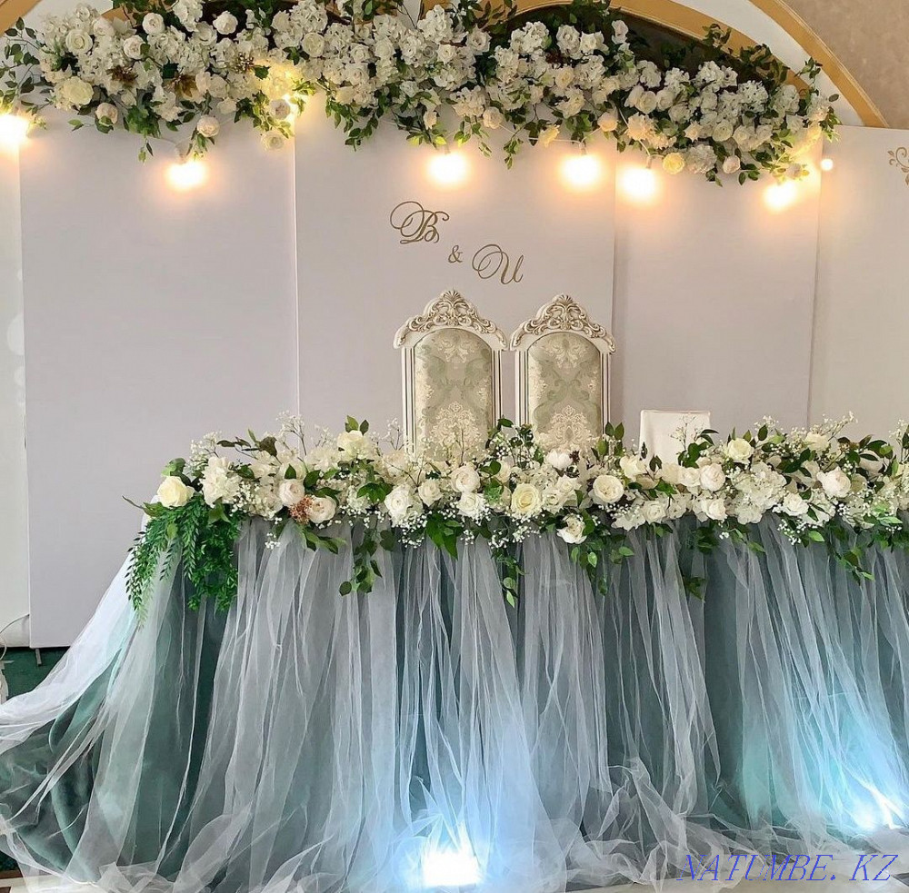 Оформление свадеб, Фотозона, Баннер, Президиум молодых и тд Астана - изображение 3