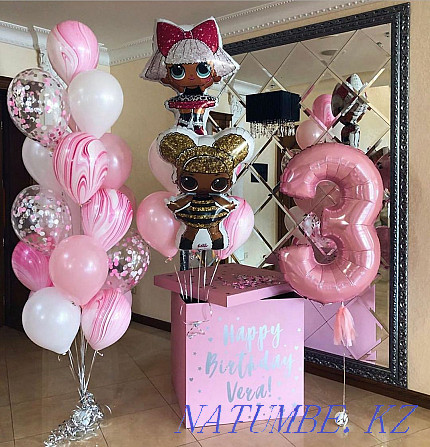 Super price! 10 helium balloons in a box-9800!individual inscription Almaty - photo 1