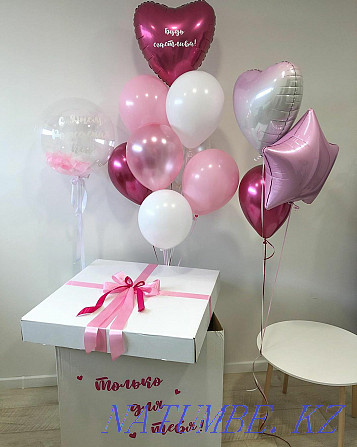 Super price! 10 helium balloons in a box-9800!individual inscription Almaty - photo 4