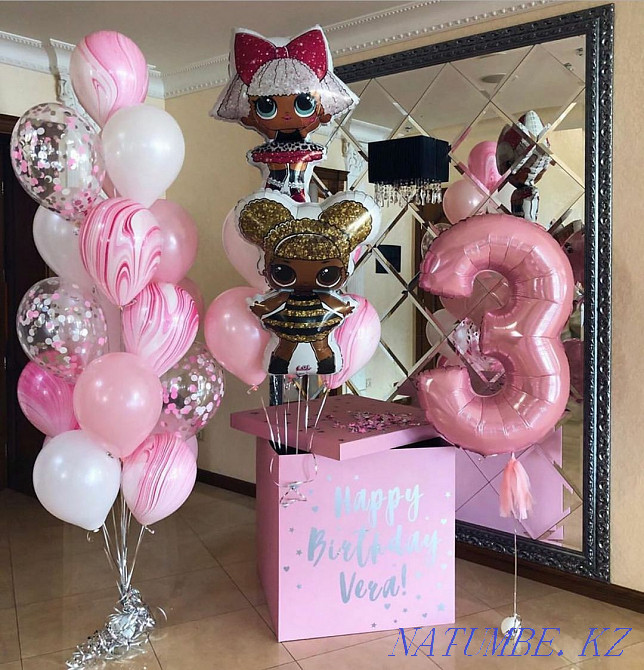 Super price! 10 helium balloons in a box-9800!individual inscription Almaty - photo 1