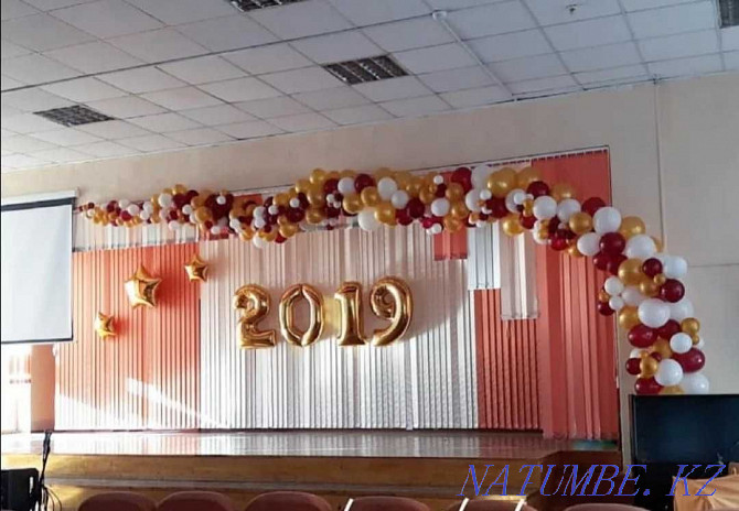 Helium Balloons for May 25, decoration of schools with balloons, photo zones Taraz - photo 3