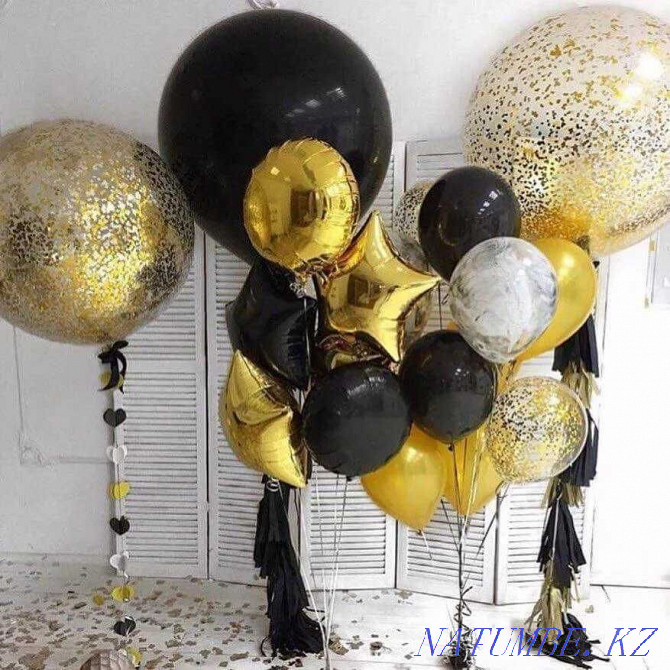 Helium balloons, Balloons for May 25, decoration of schools with balloons, photo zones Taraz - photo 1