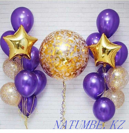 Helium balloons, Balloons for May 25, decoration of schools with balloons, photo zones Taraz - photo 2