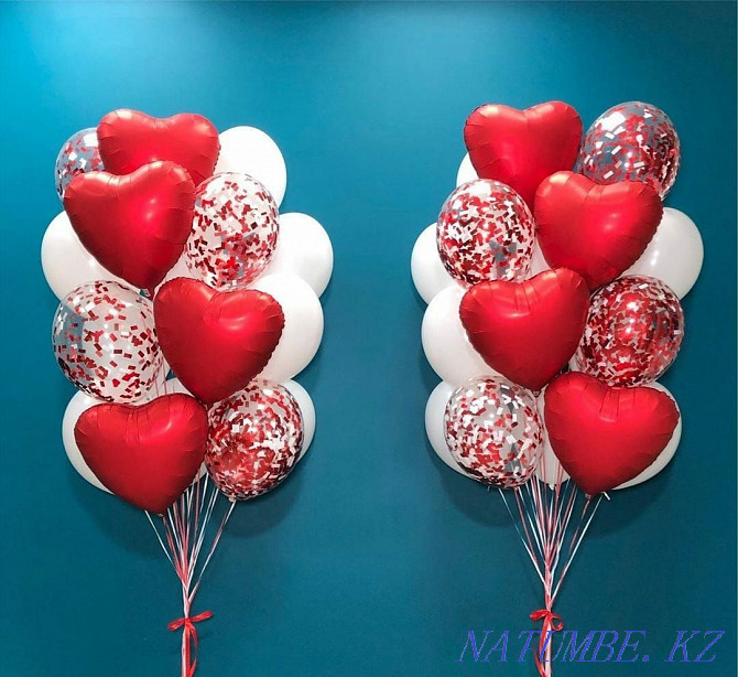 Balloons for lovers, balloons hearts, helium balloons with the inscription, beloved Almaty - photo 2