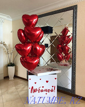 Balloons for lovers, balloons hearts, helium balloons with the inscription, beloved Almaty - photo 3