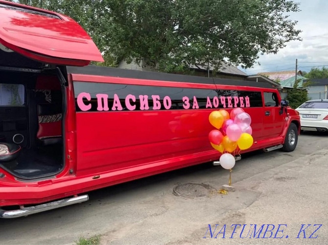 Hummer limousine red Almaty - photo 2