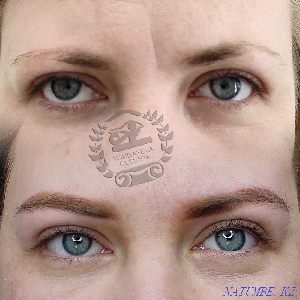 Волосковый татуаж бровей в техники гипперриализм Алматы - изображение 3