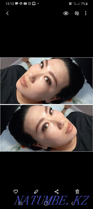 Растушёвка-перманент бровей 6000тг,наращивание ресниц 4000тг, покраска Актобе - изображение 2