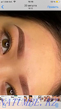 Stock!!! Eyebrow permanet in the technique of shadow, tattoo, microblading Astana - photo 3