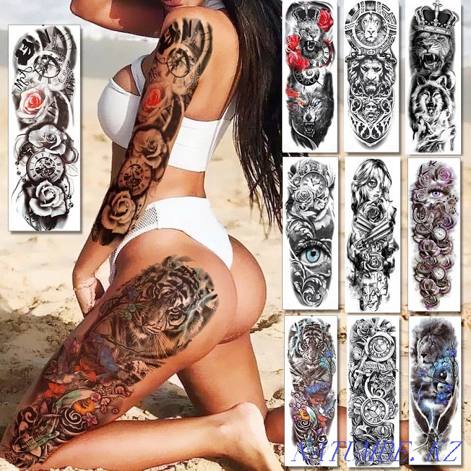 Temporary tattoos for boys and girls. Flash Tattoo sleeve, sleeves Almaty - photo 1