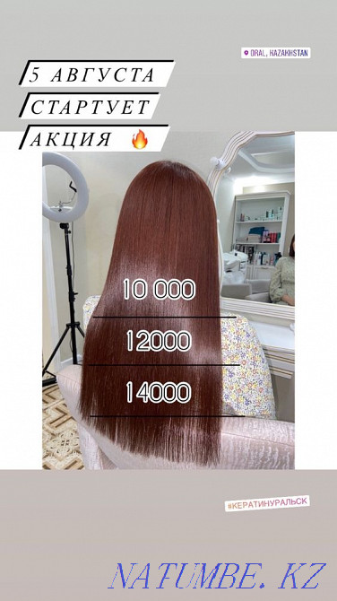Keratin straightening 10 000 tenge per density 2000 tenge Oral - photo 2
