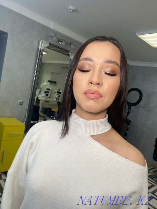 Stock. Hairstyle 3000tg Makeup 3000 Home visit! Ear piercing 3000 Almaty - photo 6