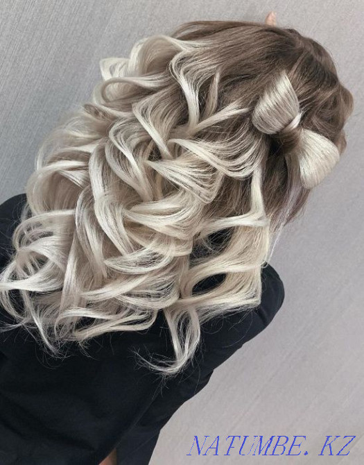 Причёски приемлемые цены, укладки, локоны, свадебные, вечерние, макияж Кокшетау - изображение 1