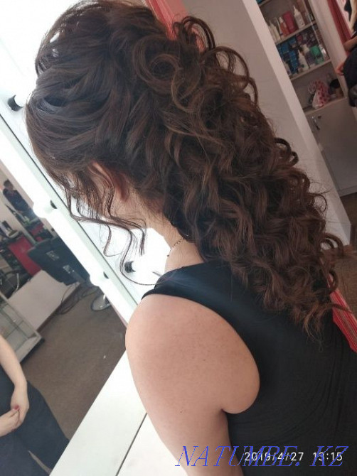 Причёски приемлемые цены, укладки, локоны, свадебные, вечерние, макияж Кокшетау - изображение 8