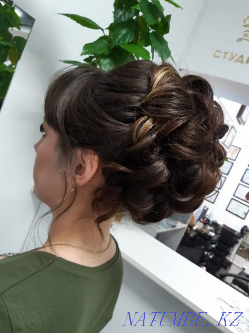 Причёски приемлемые цены, укладки, локоны, свадебные, вечерние, макияж Кокшетау - изображение 6