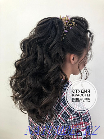 Hairstyles, affordable prices, styling, curls, wedding, evening, makeup Kokshetau - photo 7