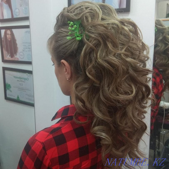 Hairstyles, affordable prices, styling, curls, wedding, evening, makeup Kokshetau - photo 5