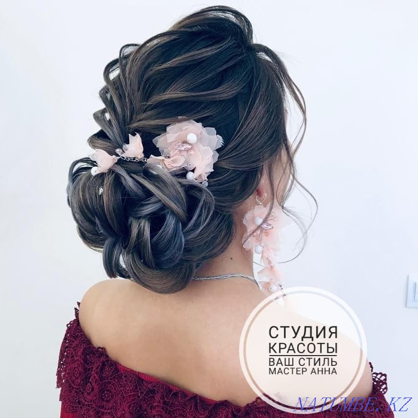 Причёски, доступные цены, укладки, локоны, свадебные, вечерние, макияж Кокшетау - изображение 1