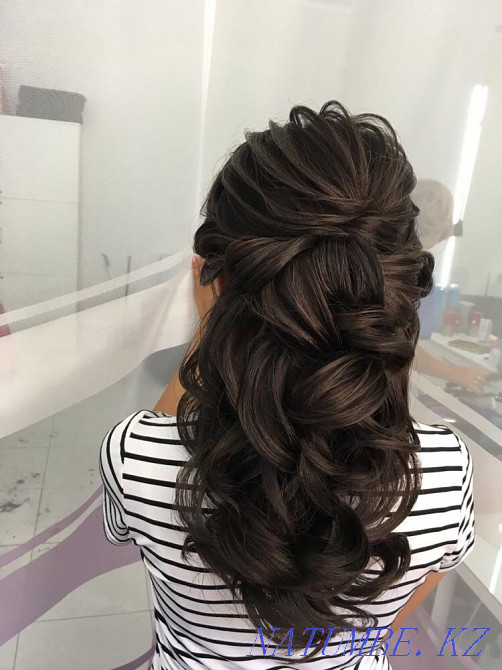 Кешкі шаш үлгілері. Үйлену шаштары. Сәндеу. Бұйралар. Татуласу. Шығу.  Қарағанды - изображение 6