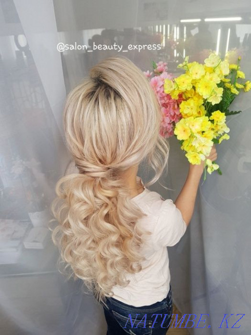 Кешкі шаш үлгілері. Үйлену шаштары. Сәндеу. Бұйралар. Татуласу. Шығу.  Қарағанды - изображение 5