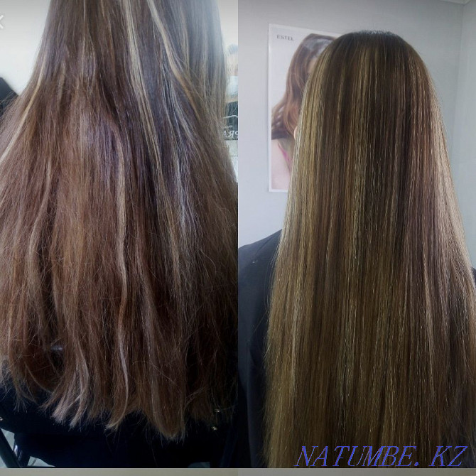 Keratin, nanoplasty, Botox 10000 and hair polishing 2000 Semey - photo 3