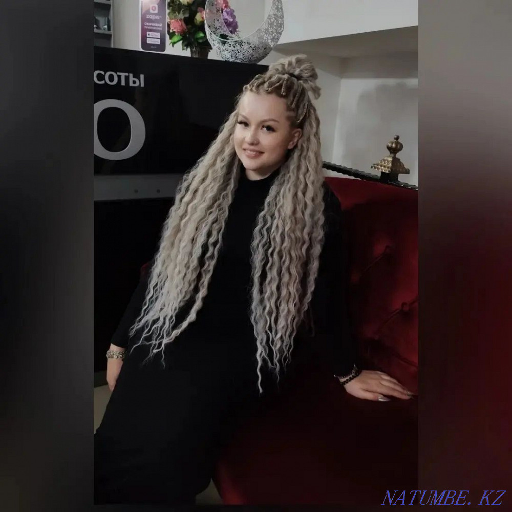 Afrokosy, afrolokony, dreadlocks, zizi, all types of weaving Almaty - photo 1
