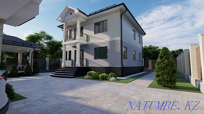 House project. Sketch and working draft. 3D visualization Almaty - photo 7