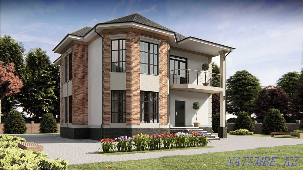 House project. Sketch and working draft. 3D visualization Almaty - photo 8