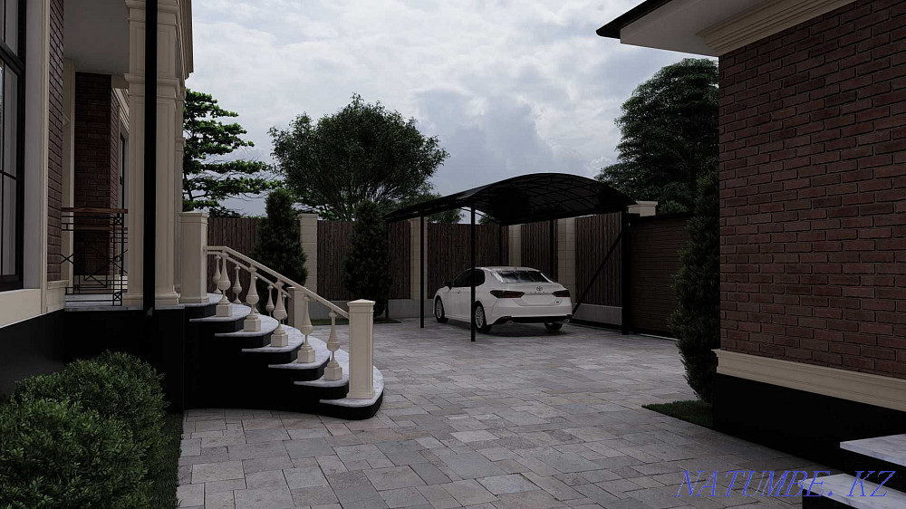 House project. Sketch and working draft. 3D visualization Almaty - photo 6