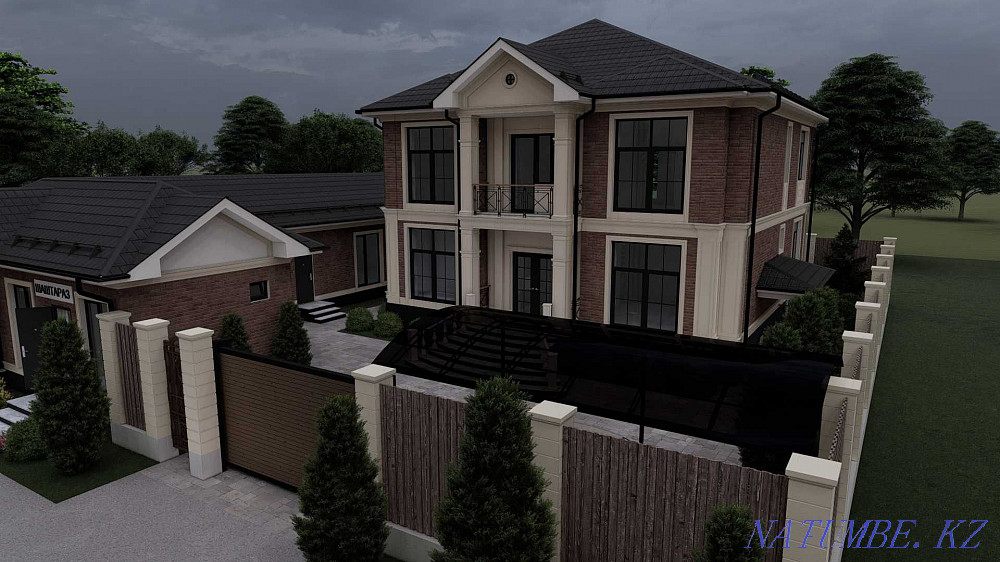 House project. Sketch and working draft. 3D visualization Almaty - photo 1