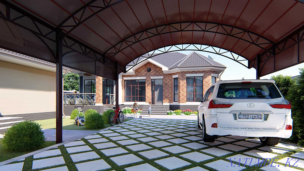 House project. Sketch and working draft. 3D visualization Almaty - photo 5