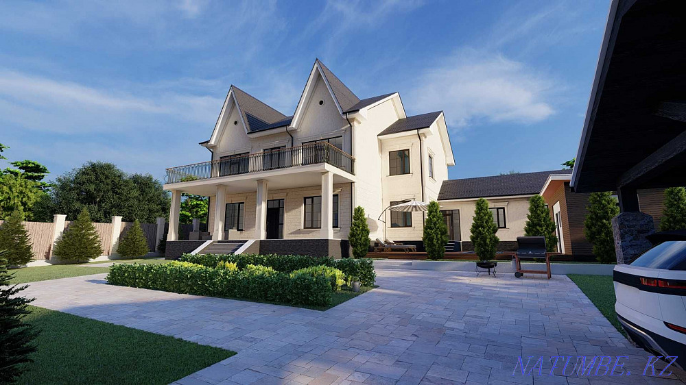 House project. Sketch and working draft. 3D visualization Almaty - photo 3