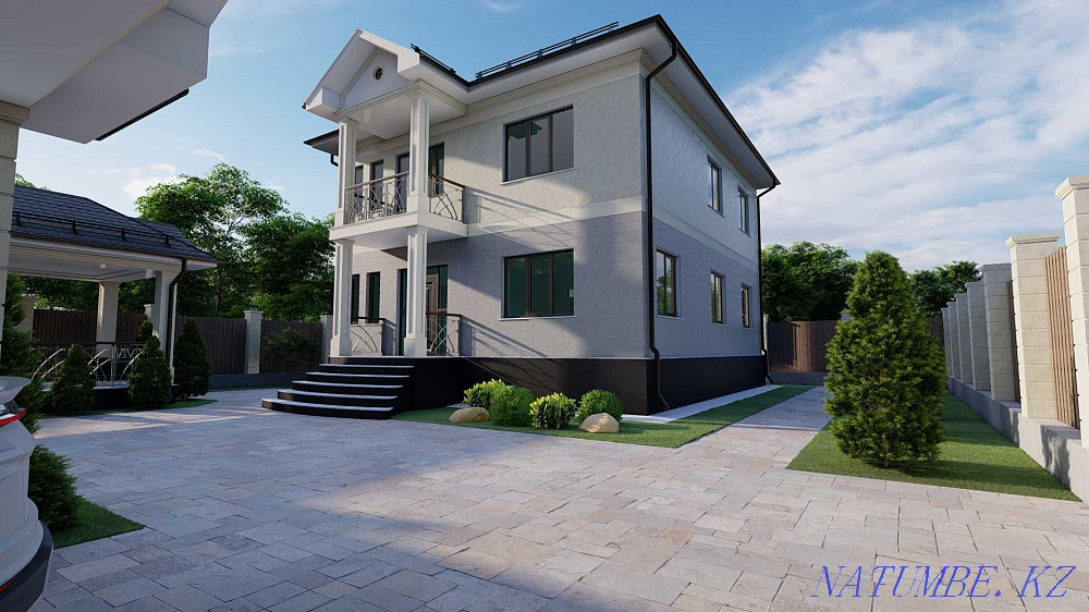 House project. Sketch and working draft. 3D visualization Almaty - photo 7