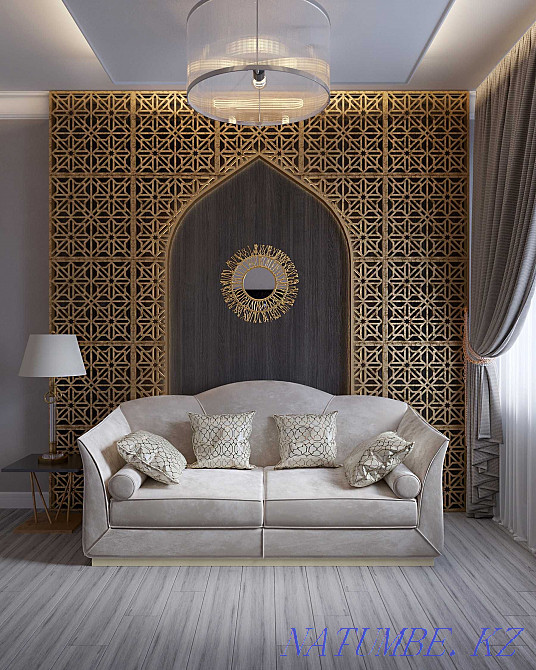 ?aza? stilinde oryndalatyn interior design. Interior designer Almaty - photo 3