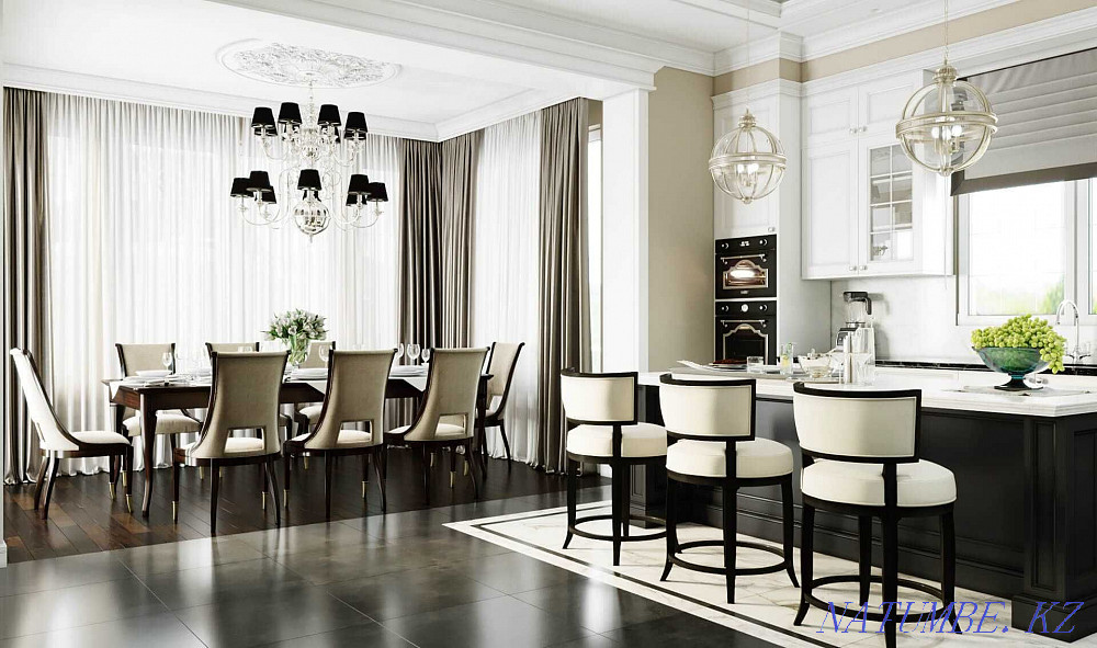 ?aza? stilinde oryndalatyn interior design. Interior designer Almaty - photo 6