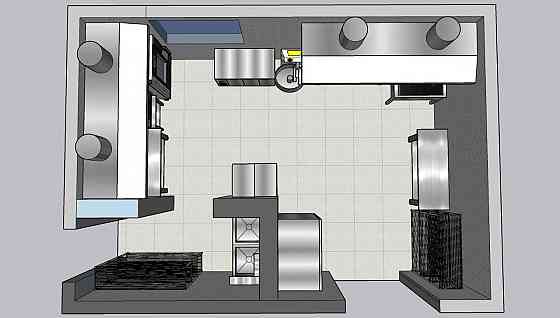 Расстановка Кухни в 3D формате. ДИЗАЙН Almaty
