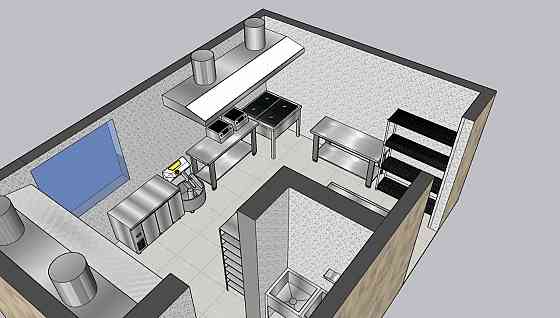 Расстановка Кухни в 3D формате. ДИЗАЙН Almaty