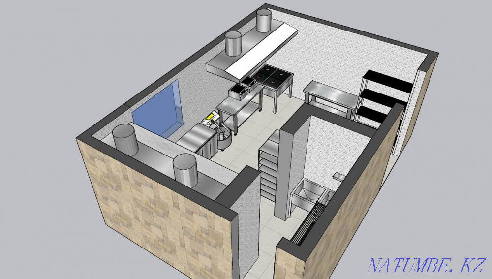 Kitchen layout in 3D format. DESIGN Almaty - photo 1