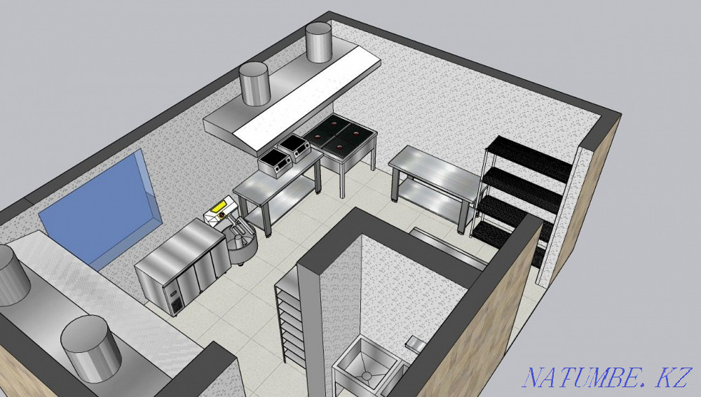 Kitchen layout in 3D format. DESIGN Almaty - photo 3