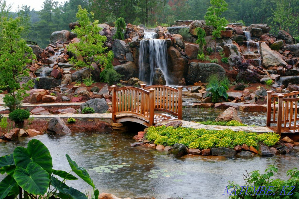 We build waterfalls, rocks, streams, gazebos, piers. pishery, art concrete Taraz - photo 3