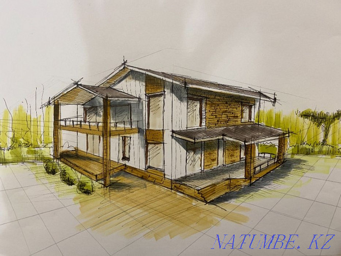 Architect Designing House Cottage Legalization Apz Sketch Almaty - photo 1