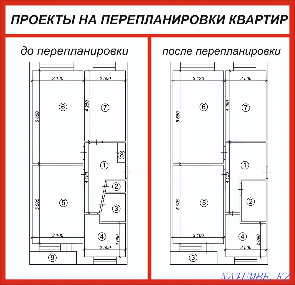 Эскизный проект. Перепланировка квартиры. Дома. Гаражи. Дачи Павлодар - изображение 2