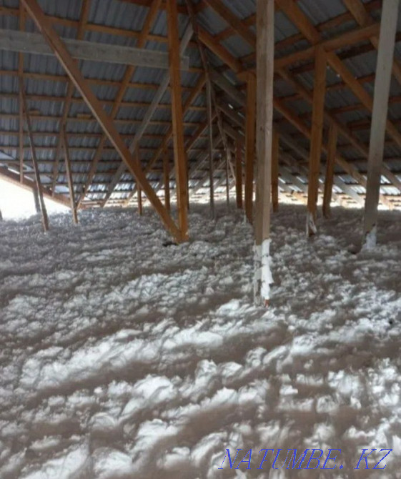 Утепление крыши и стены межэтажные перекрытия мансарды Пеноизолом Актобе - изображение 1