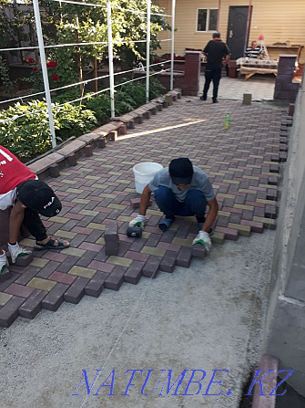 Laying paving stones, Laying paving stones, paving slabs, paving stones. Almaty - photo 5