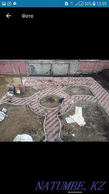 Тас төсеу, Тротуарды төсеу, төсеу тақтайшаларын төсеу.  Алматы - изображение 7